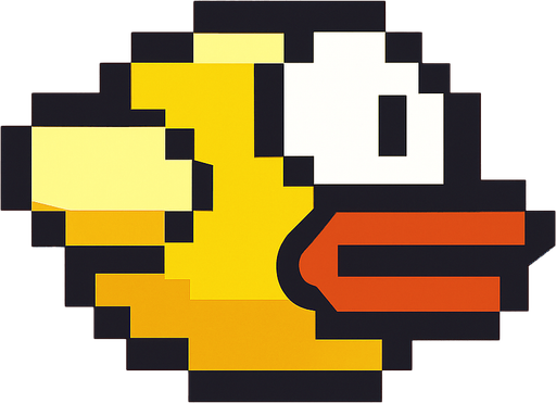 flappy bird.
In-Game asset.  2d.  High contrast.  No shadows