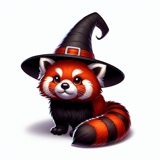 Give to the red panda a halloween hat..
Single Game Texture. In-Game asset. 2d. Blank background. High contrast. No shadows.