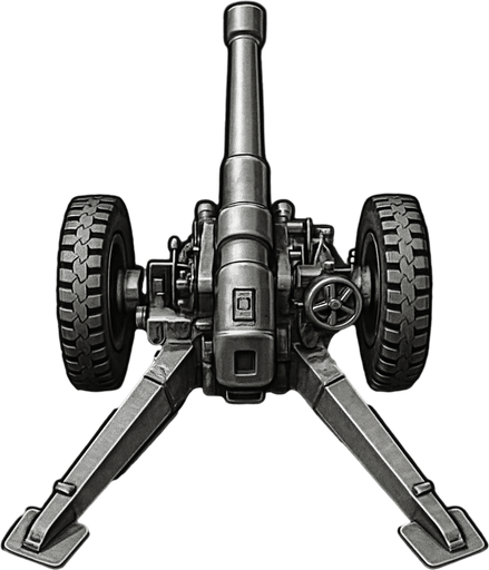 military, cannon, top view. realistic silver color..
In-Game asset.  2d.  High contrast.  No shadows