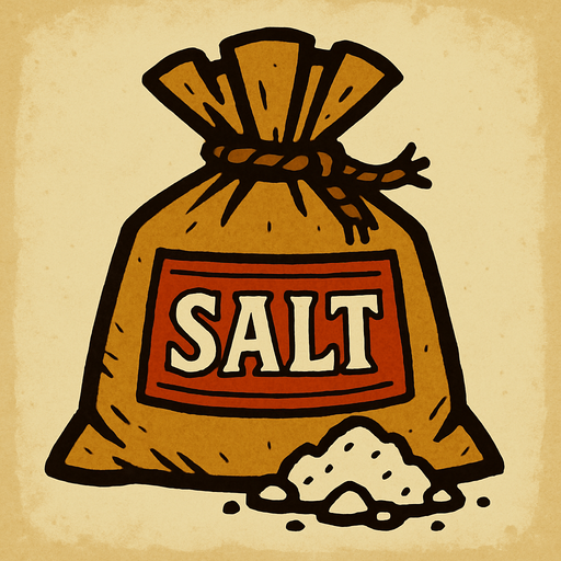 ortaçağ ticari tuz.
In-Game asset.  2d.  High contrast.  No shadows