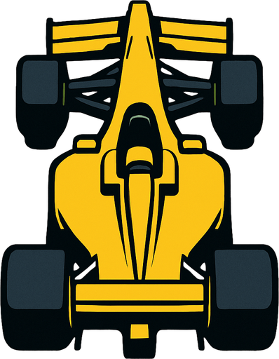 Yellow F1 from a bird's eye view..
In-Game asset.  2d.  High contrast.  No shadows
