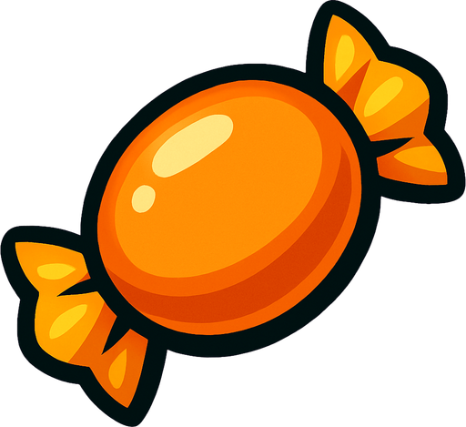 Orange candy.
In-Game asset.  2d.  High contrast.  No shadows