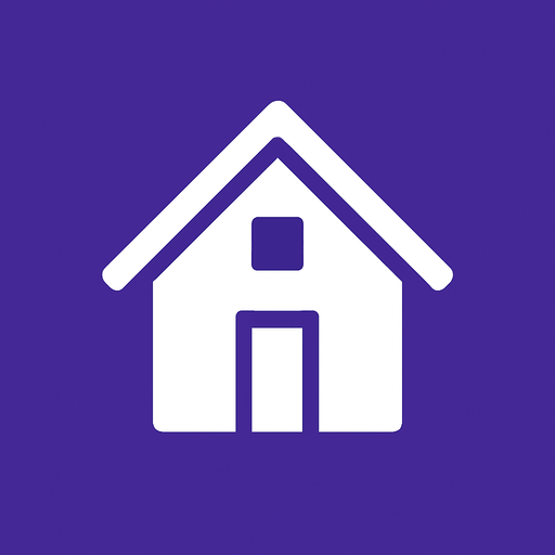 la figura de una casa color blanca simple para una interfaz.
In-Game asset.  2d.  High contrast.  No shadows