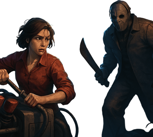 Fullscreen modern App Store landscape banner, 16:9, high definition, for a game titled "die by moonlight" and with the description "A game where player fix generators and tries to escape killer.". No text on banner,put the name on the up-left corner