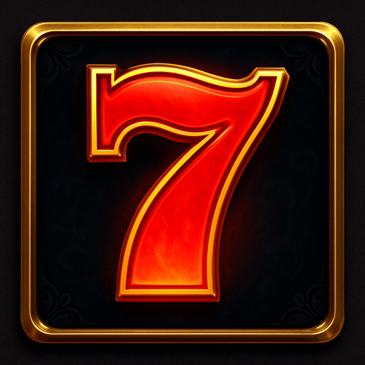 Crea un asset visual completo para el símbolo 'C' de Megaways: el Número 7 de la Suerte, directamente sobre su panel de fondo.

Diseño General:

Forma: Un panel cuadrado o ligeramente redondeado.

Fondo del Panel: Terciopelo oscuro (negro o azul noche) o un metal pulido muy oscuro.

Borde: Un borde elegante dorado o plateado alrededor del panel.

Detalles del Fondo: Puede tener un patrón sutil de filigrana de casino en las esquinas del panel.

Símbolo Central (el '7'):

El dígito '7' estilizado, grande y centrado sobre el fondo del panel.

Color del '7': Dorado brillante o rojo vibrante, con un aura sutil o un ligero efecto de fuego/energía.

Tipografía: Audaz y elegante..
In-Game asset.  2d.  High contrast.  No shadows