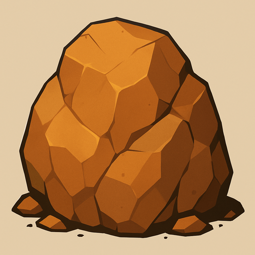 create motionless giant rock.
In-Game asset.  2d.  High contrast.  No shadows