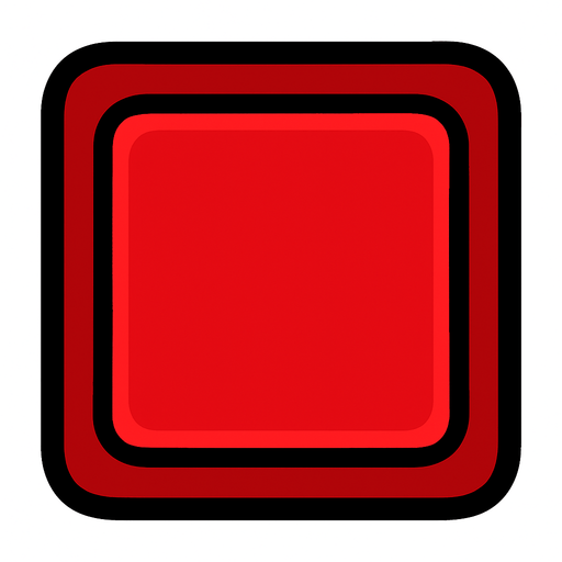 red button square.
In-Game asset.  2d.  High contrast.  No shadows