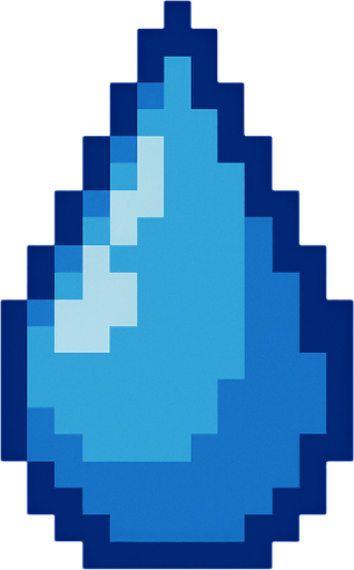 raindrop.
In-Game asset.  2d.  High contrast.  No shadows. 8-bit