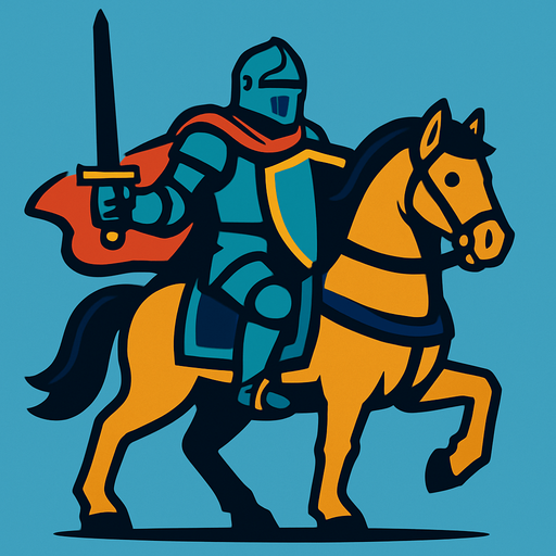 knight on horse.
In-Game asset.  2d.  High contrast.  No shadows