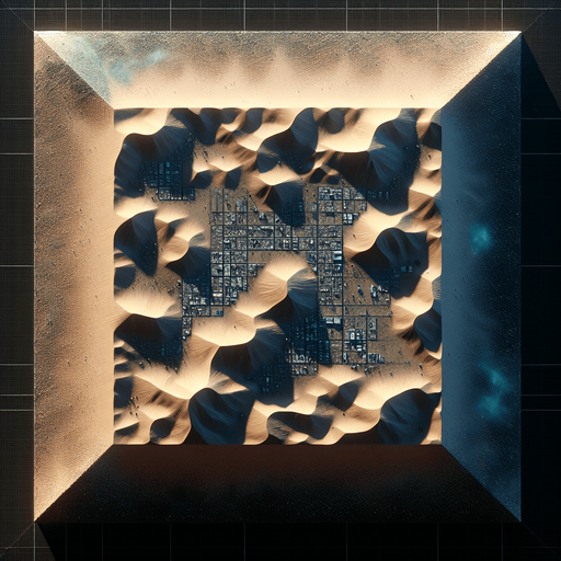 simple straight square light brown soil.
Zenith view. Video game style. High definition.