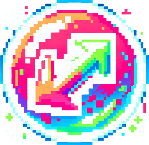pixel art bubble with 2 fast foward arrows neon color.
Single Game Texture. In-Game asset. 2d. Blank background. High contrast. No shadows.