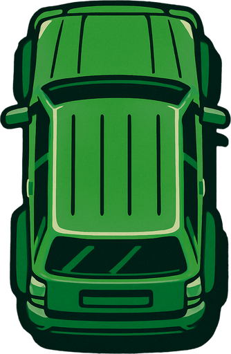 can you make a green top down view suv car.
In-Game asset.  2d.  High contrast.  No shadows