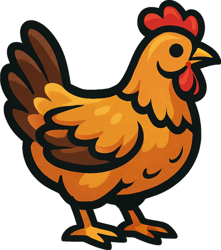 Chicken
Alive.
In-Game asset.  2d.  High contrast.  No shadows