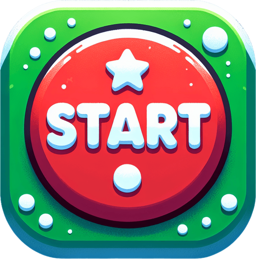 кнопка "Старт" в різдвяному стилі.
Single Game Texture. In-Game asset. 2d. Blank background. High contrast. No shadows.