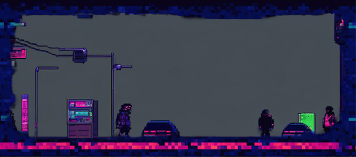 cyberpunk pixel art street