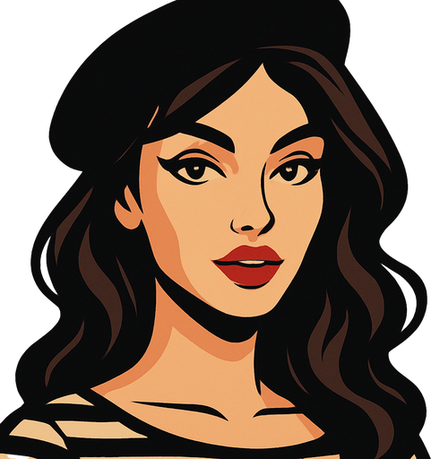 Sexy beautiful French Woman face
In-Game asset.  2d.  High contrast.  No shadows