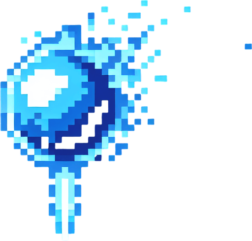 pixel art tall blue fireball.
Single Game Texture. In-Game asset. 2d. Blank background. High contrast. No shadows.