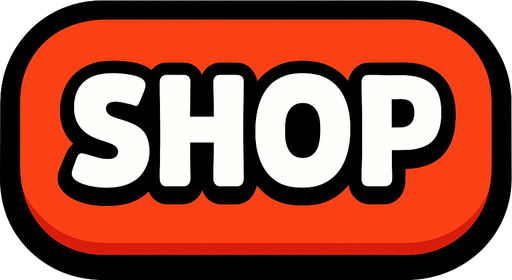 Shop button.
In-Game asset.  2d.  High contrast.  No shadows
