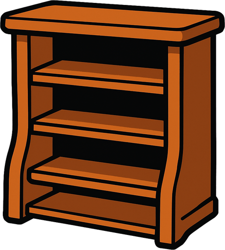 Shelf.
In-Game asset.  2d.  High contrast.  No shadows