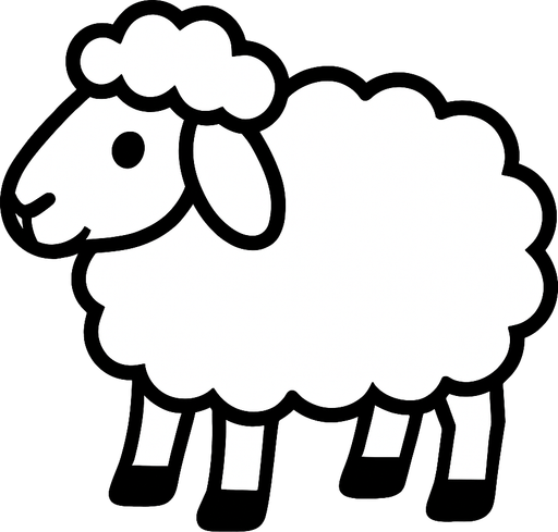 koyun beyaz.
In-Game asset.  2d.  High contrast.  No shadows