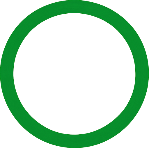 Simple green ringline with transparent inner. Front view
