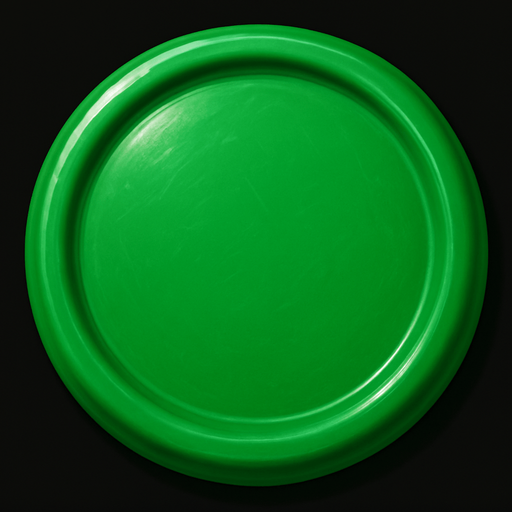 Circle realistic plastic green.
In-Game asset.  2d.  High contrast.  No shadows