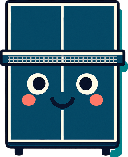 ping pong table only from the top with a face on it.
In-Game asset.  2d.  High contrast.  No shadows