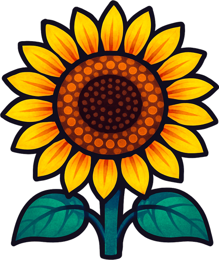 Sunflower. Front. Make it vibrant..
In-Game asset.  2d.  High contrast.  No shadows