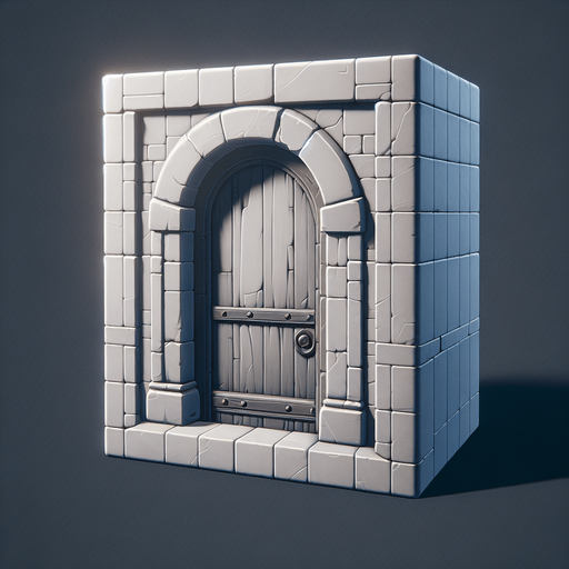 A door.
Single Game Texture.  In-Game asset.  2d.  Blank background.  High contrast.  No shadows