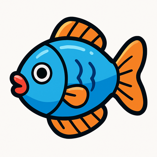 plasticFish.
In-Game asset.  2d.  High contrast.  No shadows