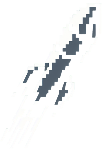 an 8-bit missile pointing upward.
Single Game Texture. In-Game asset. 2d. Blank background. High contrast. No shadows.