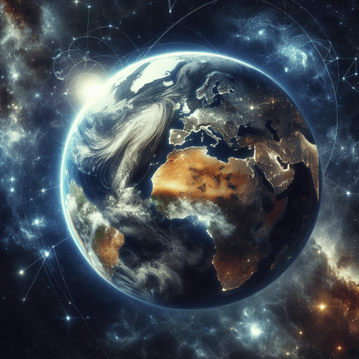 Space scene with full earth (europe and africa side).
High definition