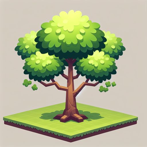 tree.
Single Game Texture. In-Game asset. 2d. Blank background. High contrast. No shadows.