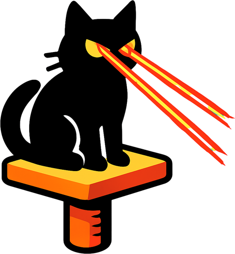 "Laser Cat Perch": A cat with laser eyes that "targets" and zaps high-priority enemies with precision. (Internet loves cats)..
In-Game asset.  2d.  High contrast.  No shadows