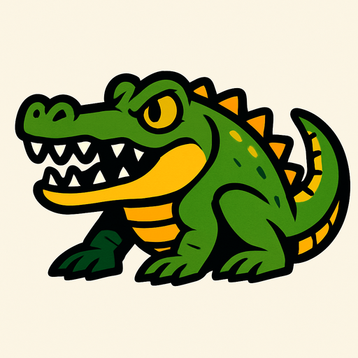 Crocodile.
In-Game asset.  2d.  High contrast.  No shadows