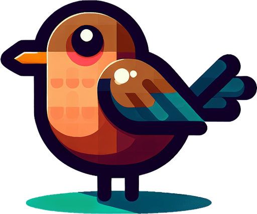 Bird.
Single Game Texture.  In-Game asset.  2d.  Blank background.  High contrast.  No shadows