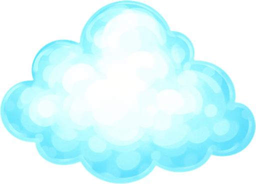 bright transparent cloud.
In-Game asset.  2d.  High contrast.  No shadows