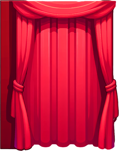 vertical red curtain.
Single Game Texture. In-Game asset. 2d. Blank background. High contrast. No shadows.
