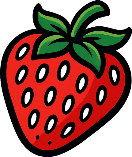strawberry.
In-Game asset.  2d.  High contrast.  No shadows