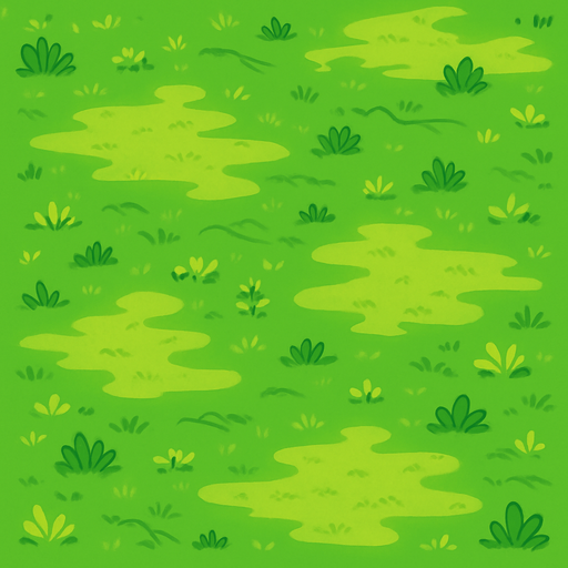 A pretty air view grass plain.
In-Game asset.  2d.  High contrast.  No shadows