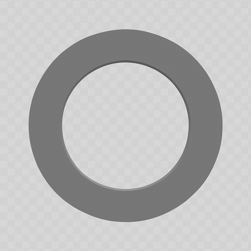 Grey circle with transparent inner place, front view