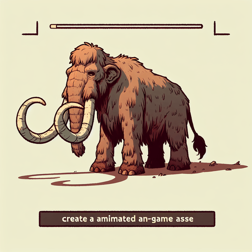 A animated image of a mommoth.
Single Game Texture. In-Game asset. 2d. Blank background. High contrast. No shadows.