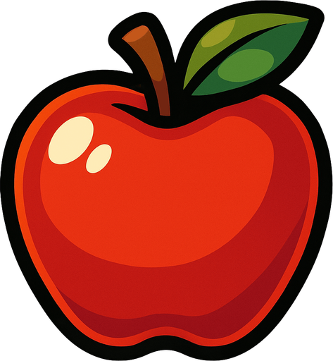 Apple.
In-Game asset.  2d.  High contrast.  No shadows