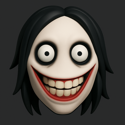 3D jeff the killer Scary face meme.
In-Game asset.  3D.  High contrast.  No shadows