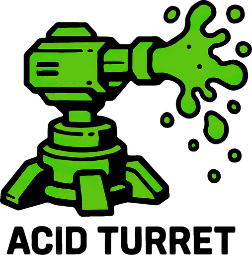 Acid turret.
In-Game asset.  2d.  High contrast.  No shadows