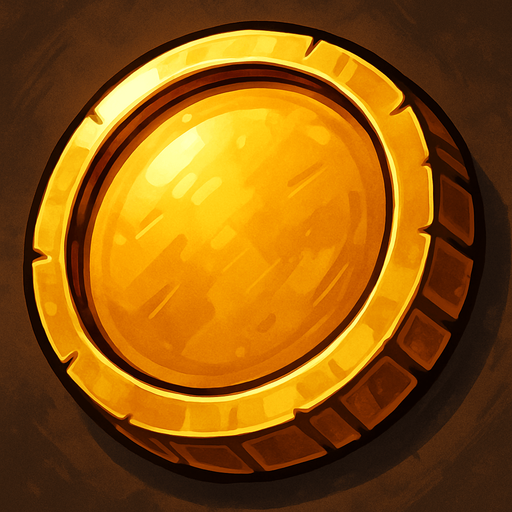 I want a golden coin.
In-Game asset.  High contrast