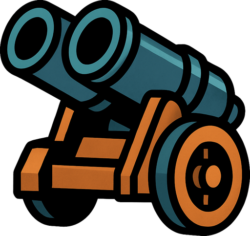 doble cañon.
In-Game asset.  2d.  High contrast.  No shadows