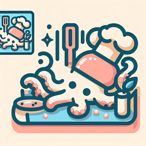 осьминог повар, минимализм, пастельные цвета
\.
Single Game Texture.  In-Game asset.  2d.  Blank background.  High contrast.  No shadows