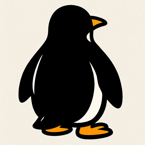 penguenin arkası dönük olsun.
In-Game asset.  2d.  High contrast.  No shadows