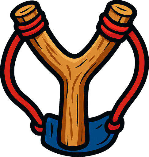 Slingshot.
In-Game asset.  2d.  High contrast.  No shadows